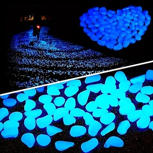 50 pierres lumineuses pour aquarium, décoration de <span class=keywords><strong>jardin</strong></span>, pierres artificielles fluorescentes, pierres d'oie colorées qui brillent dans le noir - Product Image 1