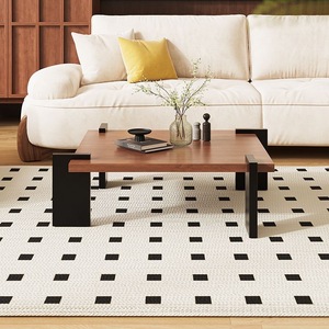 Mesa de centro sencilla de lujo moderna para apartamento pequeño, sala de estar, mesa de madera maciza de gama alta, mesa pequeña para el hogar - Product Image 5