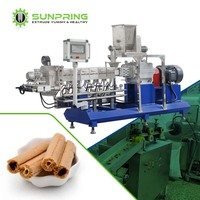 Machine à remplir les barres de maïs soufflé SunPring, ligne de traitement alimentaire pour snacks fourrés, extrudeuse de snacks soufflés