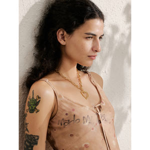 जिनयू 1697 18k गोल्ड प्लेटेड फैशन रोमांटिक आकर्षक गहने न्यूनतम स्टेनलेस स्टील दिल प्यार ड्रॉप हार - Product Image 5