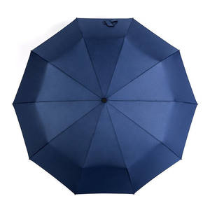 <span class=keywords><strong>Parapluie</strong></span> 3 plis à ouverture automatique pour hommes, design personnalisé, couleur unie, design compact, avec manche en bois durable - Product Image 2