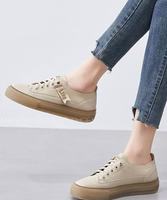 Chaussures de marche basses pour femmes en cuir véritable à lacets, semelle intermédiaire en TPR, doublure en microfibre, tendance, vente en gros 2025