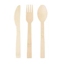 Ensemble de couverts en bambou écologiques jetables et compostables avec serviette pré-roulée, fourchette, cuillère, couteau, sans BPA, cadeaux d'affaires