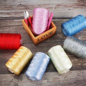 여름 태양 모자를위한 중간 조잡한 얼음 대마 뜨개질 원사 DIY 손으로 짠 가방 슬리퍼 쿠션 밝은 실크 중공 크로스 스티치 재봉 - Product Image 3