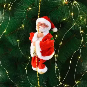 ของเล่นซานตาคลอสสถนตรีไฟฟ้าของเล่นของขวัญคริสต์มาสสำหรับเด็กซานตาคลอสสำหรับปีนบันไดของเล่นไฟฟ้า
