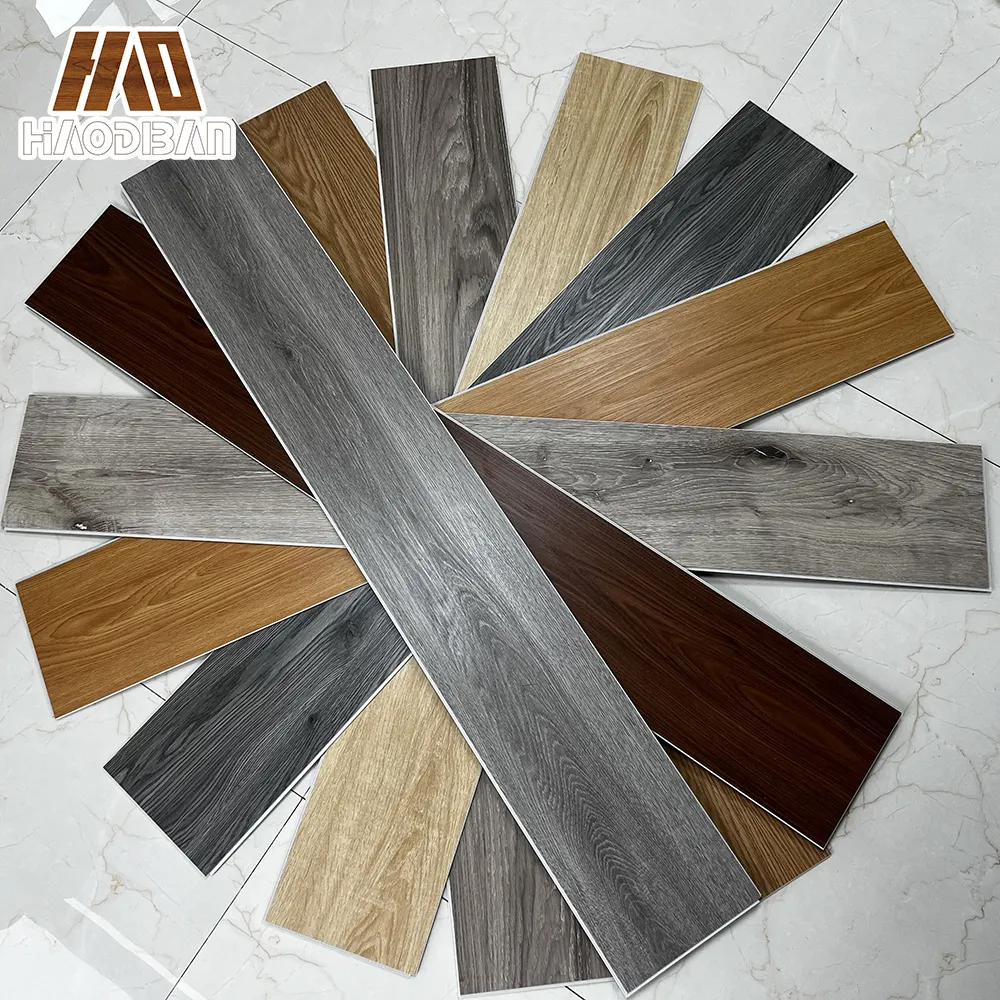 Interior impermeable baldosas de grano de madera plástico PVC suelo 4,0mm SPC LVT lujo vinilo clic suelo