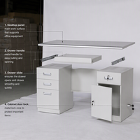 Mobilier moderne pour bureau à domicile Bureau du personnel convertible avec tiroirs verrouillables pour les enseignants et le personnel