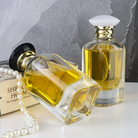 Botol Parfum Timur Tengah Anti Bocor 100ml dengan Semprotan Halus, Botol Parfum Oud Persegi, Tutup Bunga