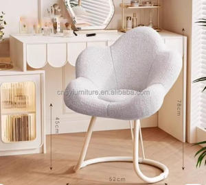 Silla de Manicura y Maquillaje de Estilo Popular para Salón de Belleza o Dormitorio de <span class=keywords><strong>Niñas</strong></span>, Respaldo de Sherpa Cómodo, Giratoria, Duradera y Moderna - Product Image 2