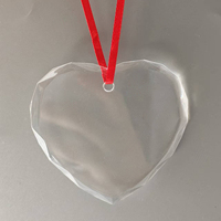 Ornement en forme de cœur en cristal transparent pour impression UV et gravure laser, pendentif en verre K9 transparent pour artisanat DIY, Noël, cadeau de mariage