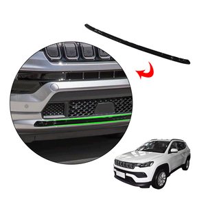 Accessori <span class=keywords><strong>Auto</strong></span> Esterni in ABS Nero Lucido Modanatura Griglia Paraurti Anteriore Labbro Splitter Spoiler Protezione Battitacco per Jeep Compass 2022 - Product Image 2