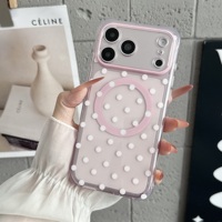 Coque magnétique haut de gamme unie à pois pour iPhone 18 Pro Max, compatible iPhone 17 Pro, modèle populaire 16/15