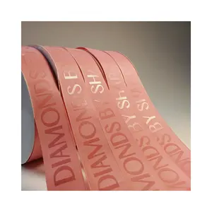 Custom 100% Polyester Solid Color Customised Ribbons Support Gift Decoration Ribbon Pink Decorative Ribbon For Gift Wrapping