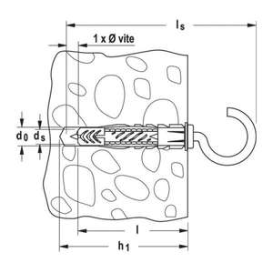 FISCHER - 71555 Tapón universal de nailon con gancho UX R H - EAN 8001132715550 ANCLAJES MECÁNICO - Product Image 4