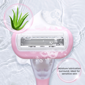 Sáu Lưỡi Cơ Thể Cạo Dao Cạo Lưỡi Thép Không Gỉ Với Cao Su Xử Lý Hệ Thống Dao Cạo Với Có Thể Thay Thế Dao Cạo Đầu - Product Image 5