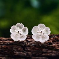 Original Pink Crystal Flower Ohr stecker 925 Sterling Silber 18 Karat vergoldet handgemachte China feine Geschenk Verlobung Hochzeits feier