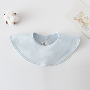 Babero Redondo de Algodón para Bebé, Color Sólido, Giratorio 360 Grados, Toalla para la Saliva de Recién <span class=keywords><strong>Nacidos</strong></span>, Babero para Destete, Certificado Clase A - Product Image 1