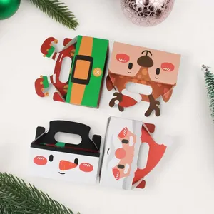 Christmas Gable Treat <b>Boxes</b>, Cute Santa/Reindeer/Elf Party Favor <b>Boxes</b> for <b>Cookies</b> & Candy - Product Image 6