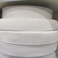 Vente en gros Élastique large et plat en polyester noir et blanc pour la couture Accessoires de vêtement Bande élastique tricotée en caoutchouc hautement extensible