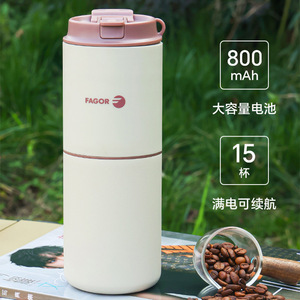 เครื่องบดกาแฟแบบพกพาฟาโกรพลาสติกสีขาวขนาดเล็ก 500 มล. เครื่องชงกาแฟแบบแมนนวล - Product Image 2