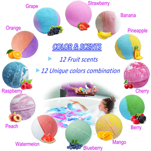 Bombas de baño para niños con juguetes, 12 bolas con aromas frutales, sal de baño y set de baño de burbujas, ecológico y saludable para niños - Product Image 2