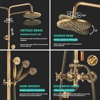 Robinetterie de baignoire et de douche en laiton antique, robinet de baignoire vintage avec douchette, style antique, robinetterie de baignoire et de douche vintage