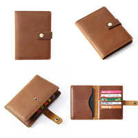 Portefeuille de voyage vintage pour homme en cuir de vachette pleine fleur Crazy Horse, porte-passeport 3-en-1 avec motif personnalisé, fabriqué en Chine