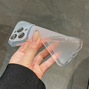 Coque de téléphone portable en TPU mat antichoc pour iPhone 17 Air 16 15 14, avec dos transparent et film protecteur d'appareil photo - Product Image 5