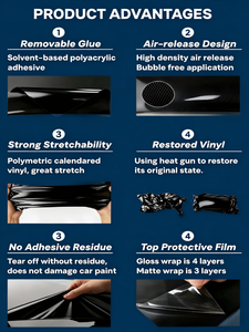 Facile à installer haute polymère cristal piano <span class=keywords><strong>blanc</strong></span> wrap vinyle voiture rouleaux PVC pleine voiture vinyle wrap - Product Image 4