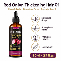 Après-shampoing Épaississant à l'Oignon Rouge 500ml Sans Sulfate Biotine Huile de Nigelle Romarin Démêlant Anti-frisottis Cheveux Doux et Brillants