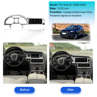 MOOKAKA CarPlay inalámbrico Android Auto Radio de coche 10,25 pulgadas Radio de coche actualización sistema Linux para Audi Q7 2006-2009 Auto Audio Video