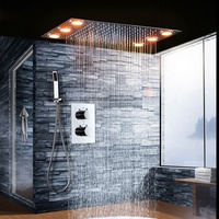 Système de Douche de Pluie Télécommandé LED Multicolore avec Vanne de Commutation Thermostatique