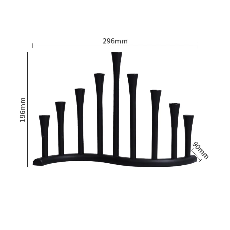 結婚式を飾るキャンドルホルダー9アーム燭台カスタマイズ可能なローソク足ホルダーブラックメタル家の装飾亜鉛合金