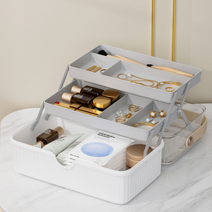 Vừng phòng ngủ tủ quần áo nhựa đóng mở hộp lưu trữ mỹ phẩm bụi bằng chứng trang điểm đồ trang sức tổ chức - Product Image 2