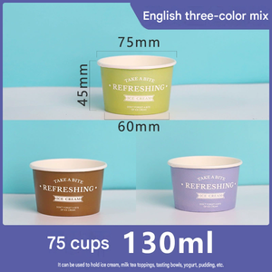 Custom Printed Paper <b>Cups</b> Ice Cream Containers 2 oz 3 oz 4 oz 5 oz 8 oz <b>Disposable</b> Food <b>Cups</b> for Milk Tea Dessert - Product Image 3