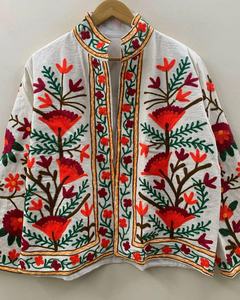 Custom <b>Womens</b> <b>Velvet</b> Suzani Solid Winter Bomber <b>Jacket</b> Handmade Outerwear with Cotton Lining Breathable Quick Dry - Product Image 3