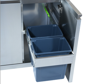 Armoire de cuisine d'extérieur en acier inoxydable 304 Armoire de rangement en <span class=keywords><strong>pierre</strong></span> de quartz blanc Double placards pour rangement d'outils de <span class=keywords><strong>barbecue</strong></span> - Product Image 4