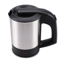 Bouilloire électrique de voyage en acier inoxydable de 0,5 L, petite et portable, avec 2 tasses et protection contre l'ébullition à sec