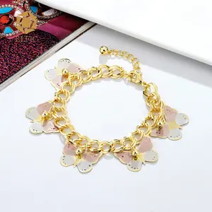 Elfic Charm Bracelet Custom Jewelry Tricolor Gold Plated Bracelet Butterfly for women 2022 Pulsera de Maripos Cadena de Oro