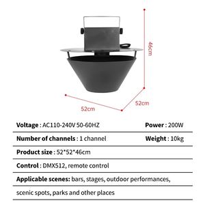 DMX Electric Durable Metal Hanging Ceiling Confetti Machine <b>Remote</b> <b>Control</b> Falling Spreader 1500W for Weddings Dry Ice - Product Image 3