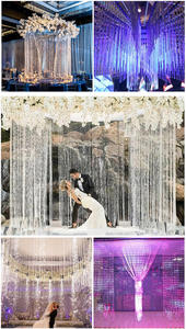 3 м светодиодный 3D хрустальный занавес полноцветный теплый белый DMX512 сценическое освещение для свадебных отелей бары - Product Image 6