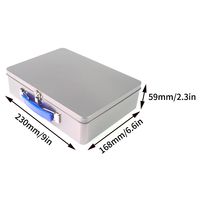 Factory Custom Printing Logo Rectangular Iron Box Gift Box Handheld Iron Box Lunch Lox With Handle Child Lock and Lid