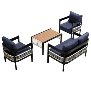 Multi-person Outdoor Iron Sofa <b>Set</b> Table Modern Design Foldable Portable Eco-Friendly Rattan Decoration <b>Waterproof</b> Garden - Product Image 3