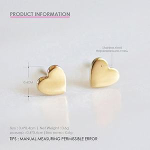 Aretes <span class=keywords><strong>Acero</strong></span> Inoxidable Nuovo Modo Semplice Minimalista Gioielli In Bianco a Forma di Cuore In Acciaio Inox Orecchino Della Vite Prigioniera YE14994 - Product Image 6