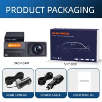 Caméra de tableau de bord de voiture la plus vendue avec contrôle Wi-Fi via application, enregistreur DVR avant 2K et arrière 1080P, surveillance 24h/24, enregistreur vidéo HD pour voiture