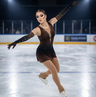 Accessoires de patinage artistique : manches de performance pour enfants, adultes et femmes avec diamants thermocollants suspendus à la main, couleurs dégradées