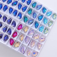 Strass en cristal K9 AB de haute qualité en forme d'axe, pierres de cristal à double trou pour la couture, strass en verre pour accessoires vestimentaires DIY
