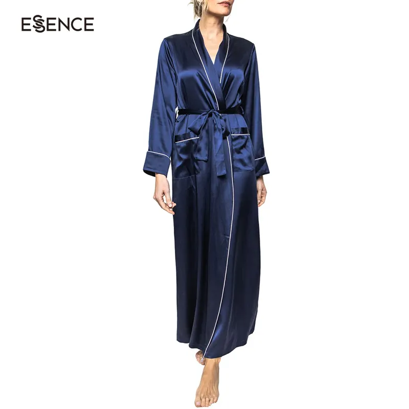 Ladies Custom Designer Long Kimono Robe Luxury Silk Robes Women Luxury Wholesale