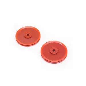 Customized Precision CNC Turning Parts Plastic Pulley Wheel CNC Machining Parts Pulley Wheel In Red Color Small Plastic Wheels