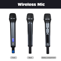 Système de microphones sans fil UHF doubles avec récepteur, micros dynamiques pour karaoké, scène et chant, fabrication artisanale
